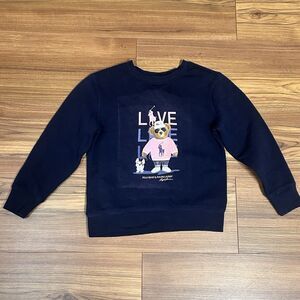 Polo Ralph Lauren Bear Sweatshirt Youth Size 5 Navy Crewneck